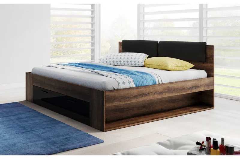 Bovera Sängram 180x200 - Teak/Svart - Möbler - Säng - Sängram & sängstomme