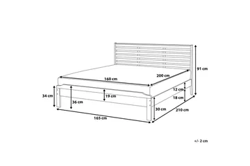 Carnac Sängram 160x200 cm - Trä/Natur - Möbler - Säng - Sängram & sängstomme