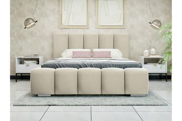 Cleaton Bubblig Sängram 160x200 cm med förvaring - Beige - Möbler - Säng - Sängram & sängstomme