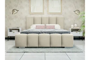 Cleaton Bubblig Sängram 160x200 cm med förvaring - Beige - Möbler - Säng - Sängram & sängstomme