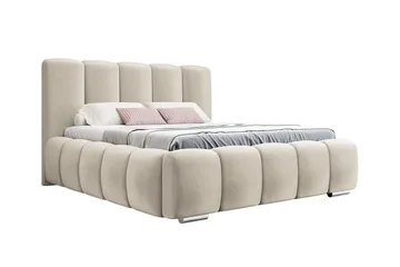 Cleaton Komplett Sängpaket 140x200 cm med Förvaring och Sänggavel + Bäddmadrass - Beige - Möbler - Säng - Sängram & sängstomme