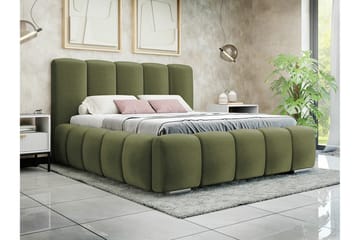 Cleaton Sängram 140x200 cm i Tyg med Förvaring och Sänggavel - Grön - Möbler - Säng - Sängram & sängstomme