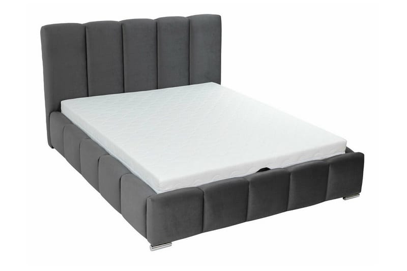 Cleaton Sängram 140x200 cm i Tyg med Förvaring och Sänggavel - Svart - Möbler - Säng - Sängram & sängstomme