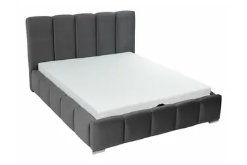 Cleaton Sängram 160x200 cm i Tyg med Förvaring och Sänggavel - Grå - Möbler - Säng - Sängram & sängstomme
