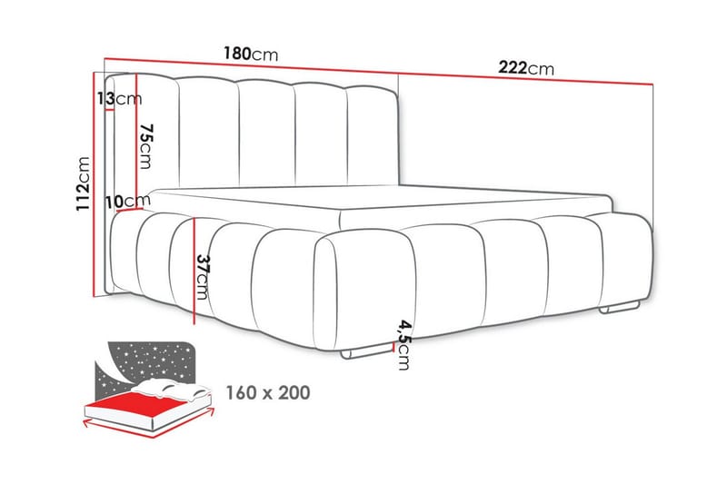 Cleaton Sängram 160x200 cm - Möbler - Säng - Sängram & sängstomme