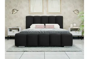 Cleaton Sängram 180x200 cm i Tyg med Förvaring och Sänggavel - Svart - Möbler - Säng - Sängram & sängstomme