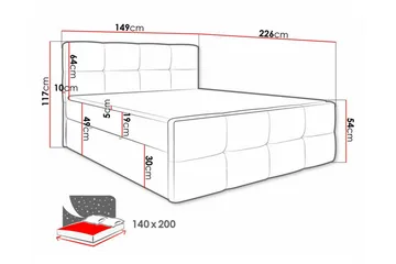 Derry Sängram 140x200 cm - Möbler - Säng - Sängram & sängstomme