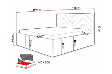 Derry Sängram 140x200 cm - Möbler - Säng - Sängram & sängstomme