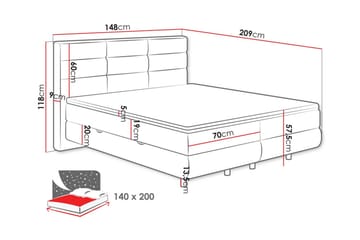 Derry Sängram 140x200 cm - Möbler - Säng - Sängram & sängstomme