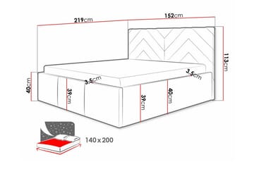 Derry Sängram 140x200 cm - Möbler - Säng - Sängram & sängstomme