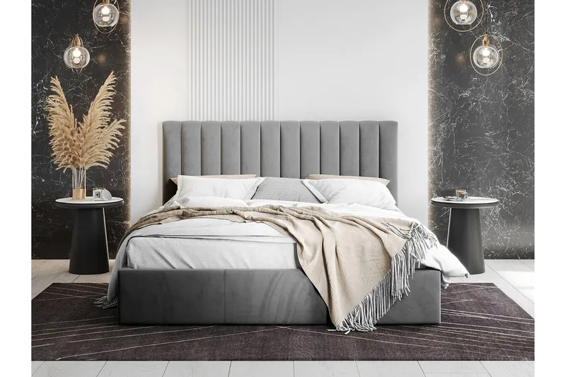 Derry Sängram 160x200 cm - Grå - Möbler - Säng - Sängram & sängstomme