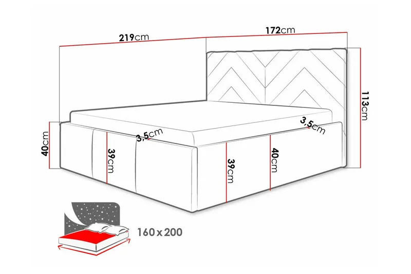 Derry Sängram 160x200 cm - Möbler - Säng - Sängram & sängstomme