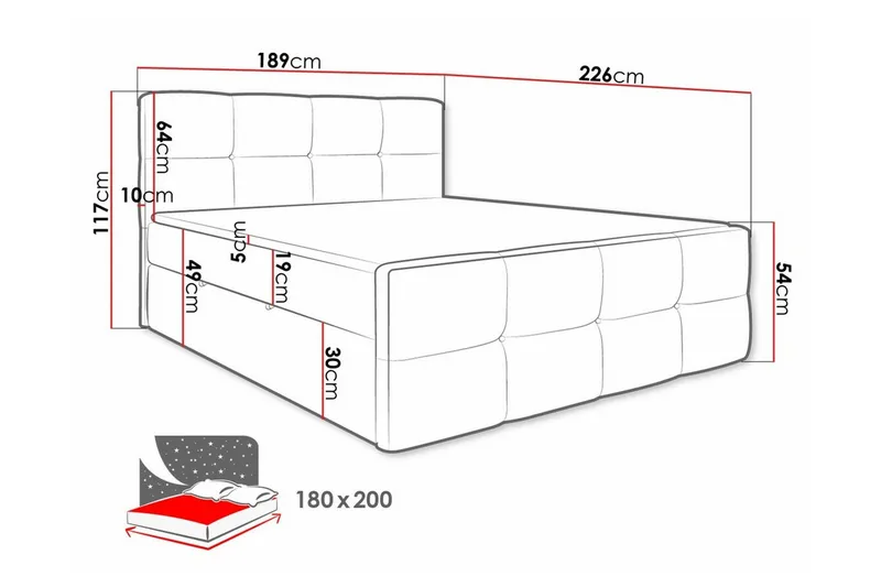 Derry Sängram 180x200 cm - Möbler - Säng - Sängram & sängstomme