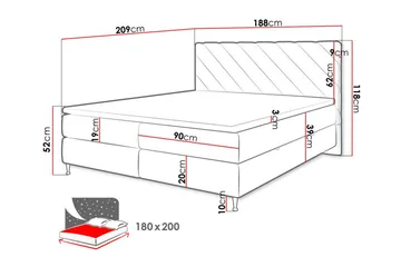 Derry Sängram 180x200 cm - Möbler - Säng - Sängram & sängstomme