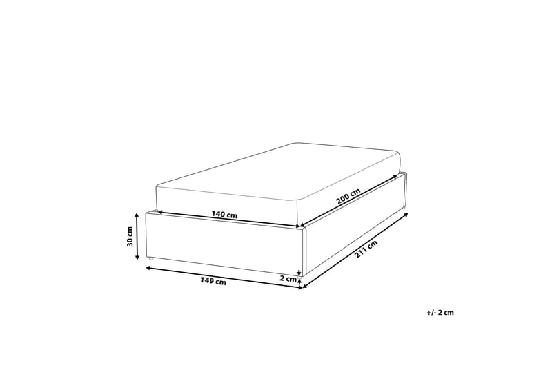 Dinan Sängram 140x200 cm  Grå - Grå - Möbler - Säng - Sängram & sängstomme