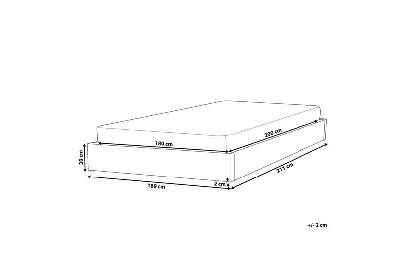 Dinan Sängram 180x200 cm  Grå - Grå - Möbler - Säng - Sängram & sängstomme