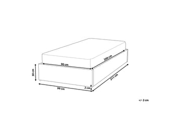 Dinan Sängram 90x200 cm - Grå - Möbler - Säng - Sängram & sängstomme