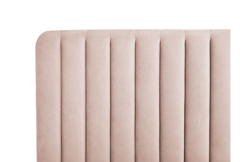 Dubbelsäng 160 x 200 cm sammet rosa LUNAN - Rosa - Sängram & sängstomme
