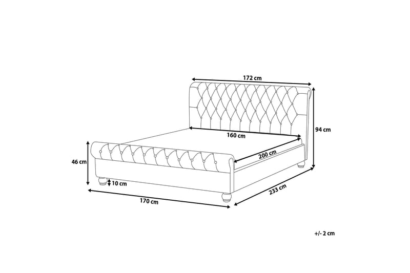 Dubbelsäng Avallon 160|200 cm - Blå - Möbler - Säng - Sängram & sängstomme