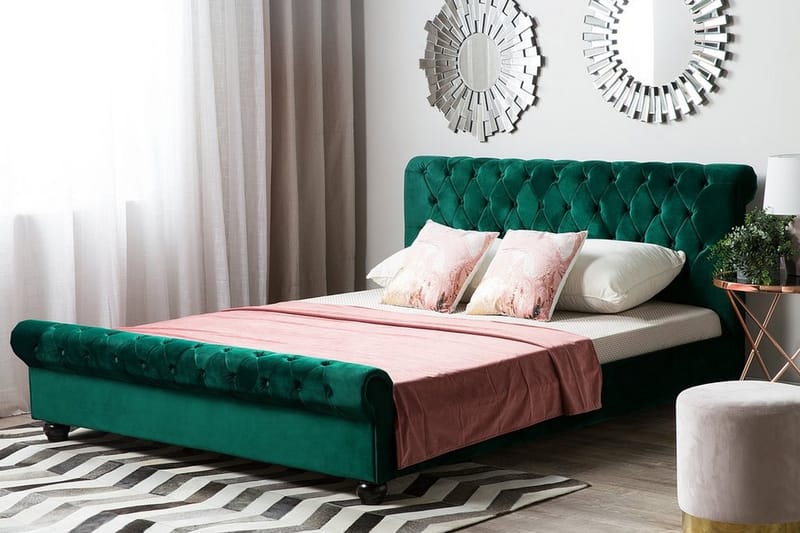 Dubbelsäng Avallon 160|200 cm - Grön - Sängram & sängstomme