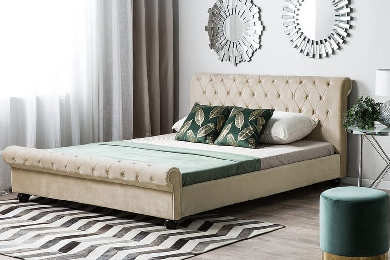 Dubbelsäng Avallon 180|200 cm - Beige - Möbler - Säng - Sängram & sängstomme
