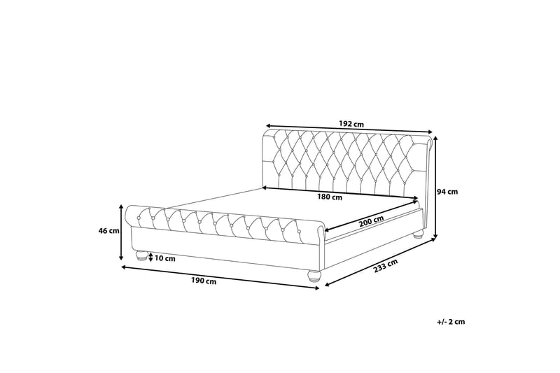 Dubbelsäng Avallon 180|200 cm - Svart - Möbler - Säng - Sängram & sängstomme