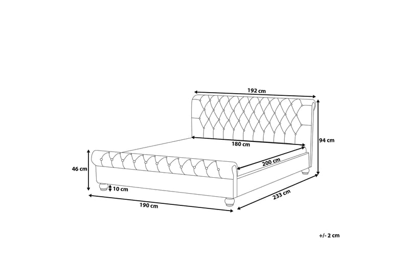 Dubbelsäng Avallon 180|200 cm - Svart - Sängram & sängstomme