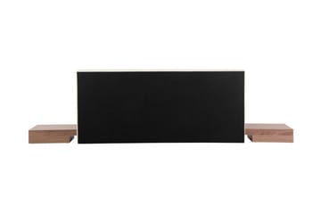 Dubbelsäng Briesha med Sidobord 160x200 - Brun - Möbler - Säng - Sängram & sängstomme