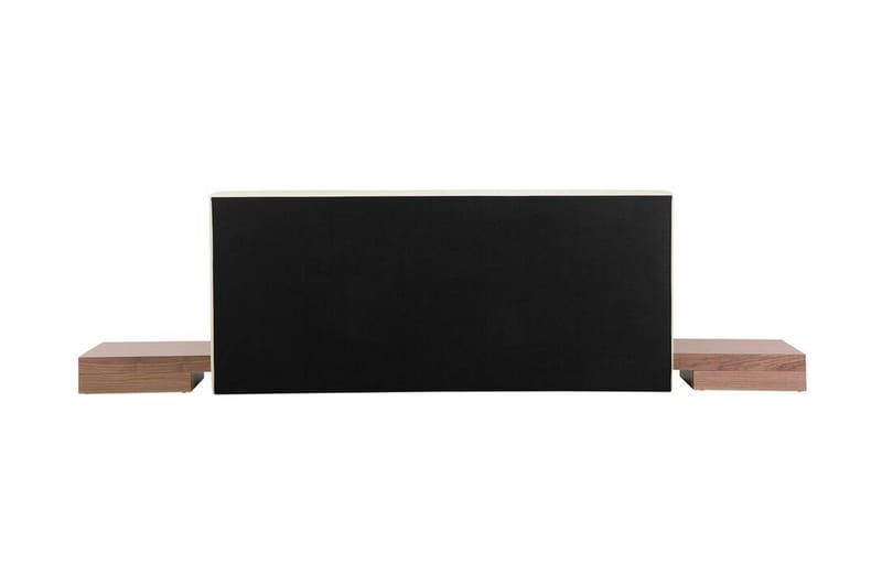Dubbelsäng Briesha med Sidobord 160x200 - Brun - Möbler - Säng - Sängram & sängstomme