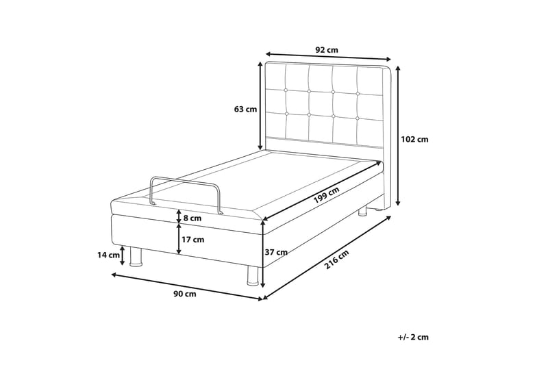 Dubbelsäng Duke 90|200 cm - Beige - Möbler - Säng - Sängram & sängstomme