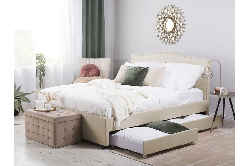 Dubbelsäng Montpellier 160|200 cm - Beige - Möbler - Säng - Sängram & sängstomme