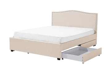 Dubbelsäng Montpellier 160|200 cm - Beige - Möbler - Säng - Sängram & sängstomme