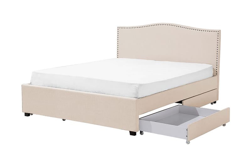 Dubbelsäng Montpellier 160|200 cm - Beige - Sängram & sängstomme