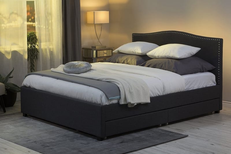 Dubbelsäng Montpellier 160|200 cm - Grå - Möbler - Säng - Sängram & sängstomme