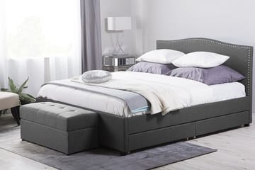 Dubbelsäng Montpellier 160|200 cm - Grå - Möbler - Säng - Sängram & sängstomme