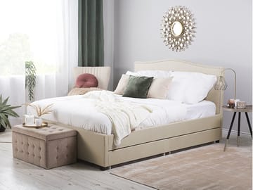 Dubbelsäng Montpellier 180|200 cm - Beige - Möbler - Säng - Sängram & sängstomme