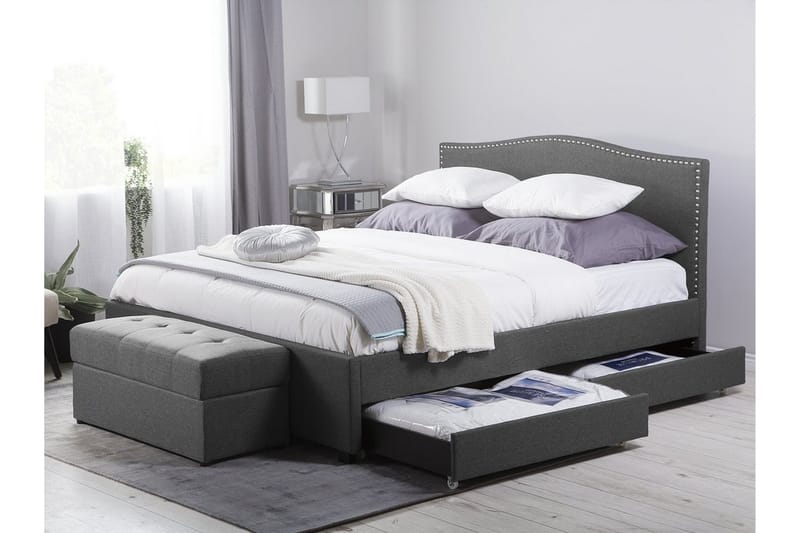 Dubbelsäng Montpellier 180|200 cm - Grå - Möbler - Säng - Sängram & sängstomme