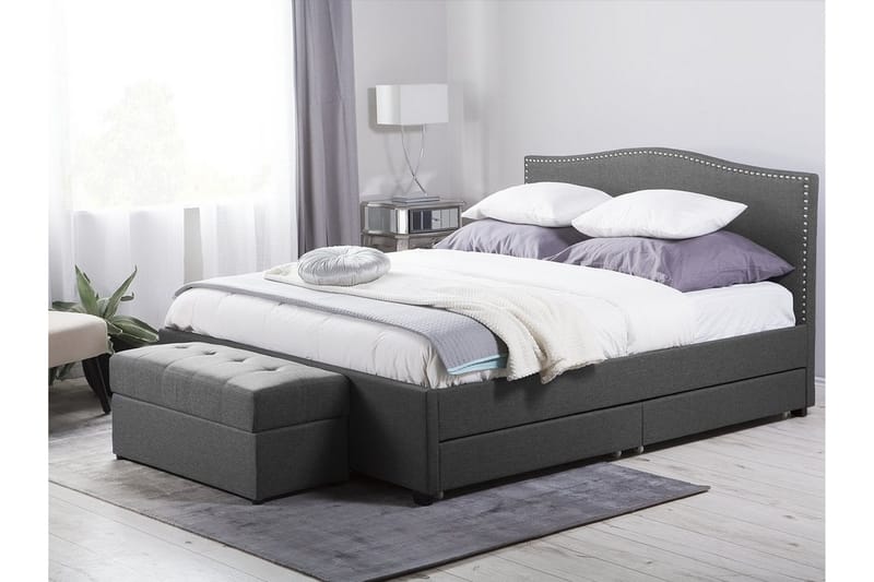 Dubbelsäng Montpellier 180|200 cm - Grå - Möbler - Säng - Sängram & sängstomme