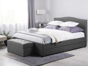 Dubbelsäng Montpellier 180|200 cm - Grå - Möbler - Säng - Sängram & sängstomme