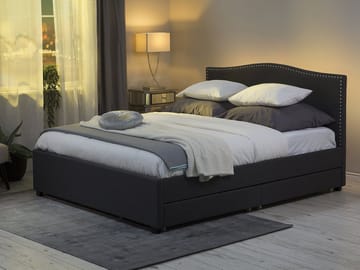 Dubbelsäng Montpellier 180|200 cm - Grå - Möbler - Säng - Sängram & sängstomme