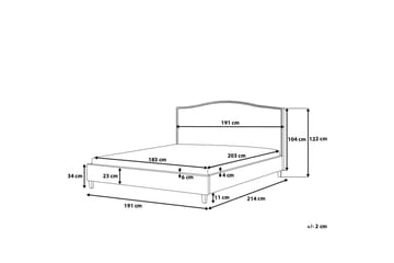 Dubbelsäng Montpellier 180|200 cm - Grå - Möbler - Säng - Sängram & sängstomme