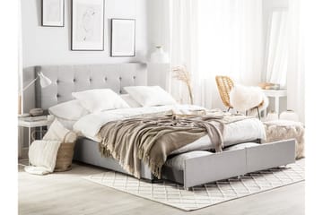 Dubbelsäng Mooneyrow med Förvaring 160x200 - Grå - Möbler - Säng - Sängram & sängstomme