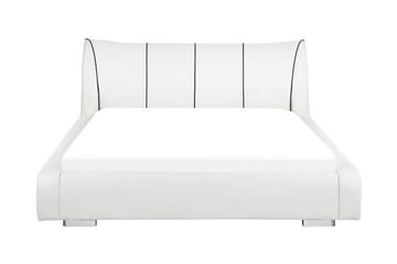 Dubbelsäng Quantavius med LED 180x200 Läder - Vit - Möbler - Säng - Sängram & sängstomme