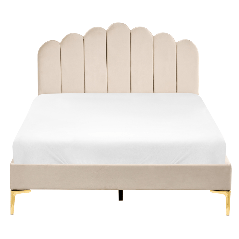 Dubbelsäng Sauvian 120x200 cm - Beige - Möbler - Säng - Sängram & sängstomme