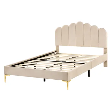 Dubbelsäng Sauvian 120x200 cm - Beige - Möbler - Säng - Sängram & sängstomme