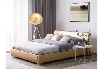 Dubbelsäng Tarun med LED 160x200 - Guld - Möbler - Säng - Sängram & sängstomme