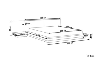 Dubbelsäng Zen 160|200 cm - Vit - Möbler - Säng - Sängram & sängstomme