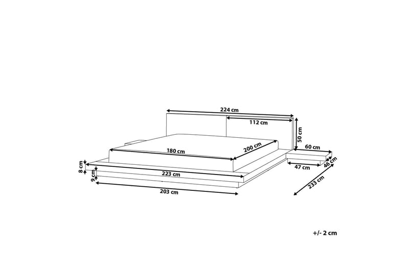Dubbelsäng Zen 180|200 cm - Trä|Natur - Sängram & sängstomme