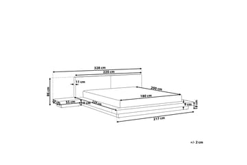 Dubbelsäng Zen 180|200 cm - Vit - Möbler - Säng - Sängram & sängstomme