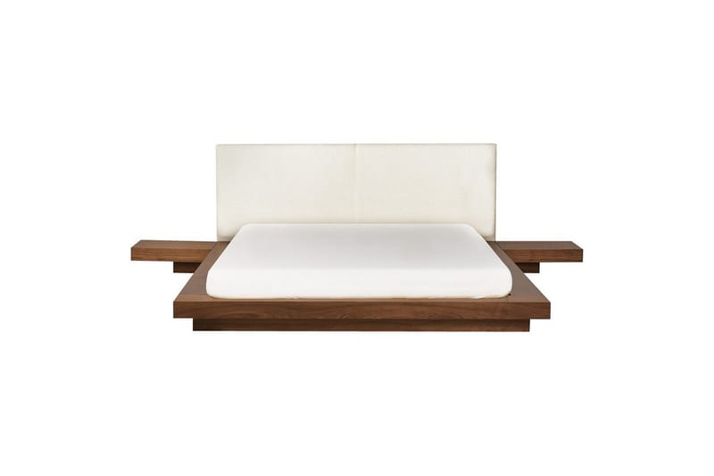 Dubbelsäng Zen med lamellram Brun-Vit, 160x200 cm - Brun-Vit, 160x200 cm - Möbler - Säng - Sängram & sängstomme